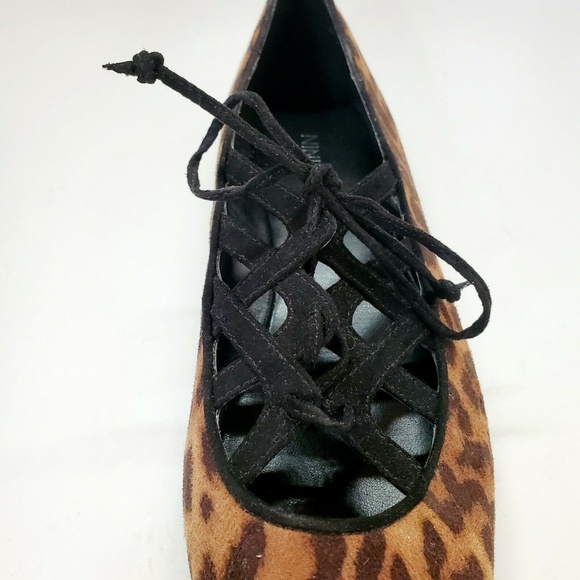 Nine West Animal Print Lace-Up Flats - Picture 3 of 7